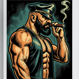 Leather Master’s Cigar – Vintage-Style Homoerotic Print