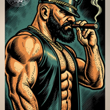 Leather Master’s Cigar – Vintage-Style Homoerotic Print