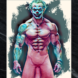 Jacked Joker Clown | Art Piece Glossy Photo Print 4x6 5x7 8.5x11 Sizes