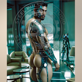 Sci-Fi Cyborg Art Print: Cybernetic Seduction - Erotic Futuristic Decor