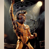 Explicit NSFW Art Print | Nude Male Rock Singer | Gay Punk Stage Fantasy | Raw Masculine Energy | 4 Sizes