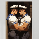 Gay Erotic Art Print | Navy Couple | Homoerotic Fantasy Wall Art | 4 Sizes