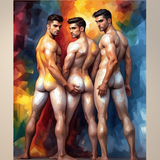 Modern Male Figure Art Print: Heat & Ice - Body Positive | Choose Print Size