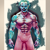 Jacked Joker Clown | Art Piece Glossy Photo Print 4x6 5x7 8.5x11 Sizes