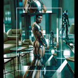 Sci-Fi Cyborg Art Print: Cybernetic Seduction - Erotic Futuristic Decor