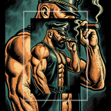 Leather Master’s Cigar – Vintage-Style Homoerotic Print