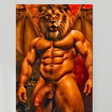 Manticore’s Crimson Roar - Glossy Photo Print, Unframed Wall Art
