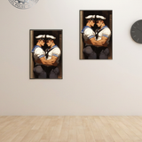 Gay Erotic Art Print | Navy Couple | Homoerotic Fantasy Wall Art | 4 Sizes
