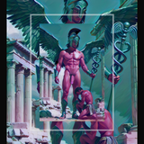 Gay Erotic Art Print | Winged God & Kneeling Worshipper | Mythical Homoerotic Fantasy | Muscular Nude Greek Wall Art | 4 Sizes