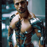 Cyborg Male Sci-Fi Art Print: Erotic Futuristic Fantasy