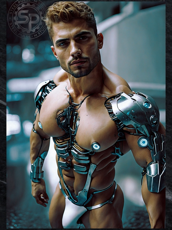 Cyborg Male Sci-Fi Art Print: Erotic Futuristic Fantasy
