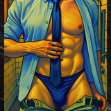 Executive Undress – Homoerotic Office Fantasy Print