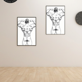 Lámina artística Titan's Rear Lat Spread | Arte de pared atrevido de físico culturista | Decoración LGBTQ+ | SteelPulseMStudio