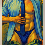 Tie & Thong — Locker Room Male Art Print