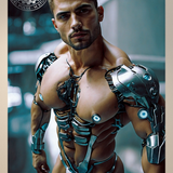 Cyborg Male Sci-Fi Art Print: Erotic Futuristic Fantasy