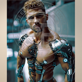 Cyborg Male Sci-Fi Art Print: Erotic Futuristic Fantasy