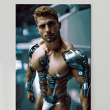 Cyborg Male Sci-Fi Art Print: Erotic Futuristic Fantasy