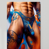 Armored Allure: Erotic Male Tattoo Art Print (Digital Download)