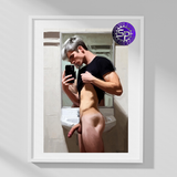 Mirror Check — Explicit Male Nude Art Print