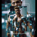 Cyborg Male Sci-Fi Art Print: Erotic Futuristic Fantasy