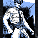 Gay Erotic Art Print | Sexy Male Cop Illustration | Homoerotic Wall Decor | AiPhoenixArtWorks