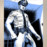 Gay Erotic Art Print | Sexy Male Cop Illustration | Homoerotic Wall Decor | AiPhoenixArtWorks