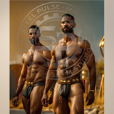 Black Male Warrior Art PRINT | Erotic Fantasy Poster | Ancient Strength & Brotherhood | AiPhoenixArtWorks