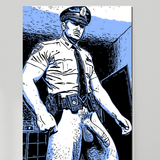 Gay Erotic Art Print | Sexy Male Cop Illustration | Homoerotic Wall Decor | AiPhoenixArtWorks