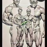 Lámina de Arte Erótico Gay | Portero de Hockey y Atleta Pepino | Dibujo Digital a Lápiz Arte de Pared | Fantasía Homoerótica Sexy | 4 Tamaños Disponibles