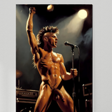 Explicit NSFW Art Print | Nude Male Rock Singer | Gay Punk Stage Fantasy | Raw Masculine Energy | 4 Sizes