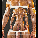Golden Heat Male Nude Oil Style Wall Art | Erotic Figurative PRINT | AiPhoenixArtWorks