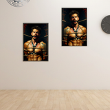 Gay Erotic Art Print | Bound Male Nude Rope & Gag | Digital Painting Wall Art | Sexy Homoerotic Artwork | 4 Sizes