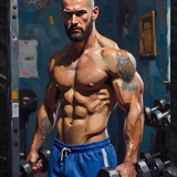 Muscular Gym Print: Erotic Male Physique, Fitness Wall Art