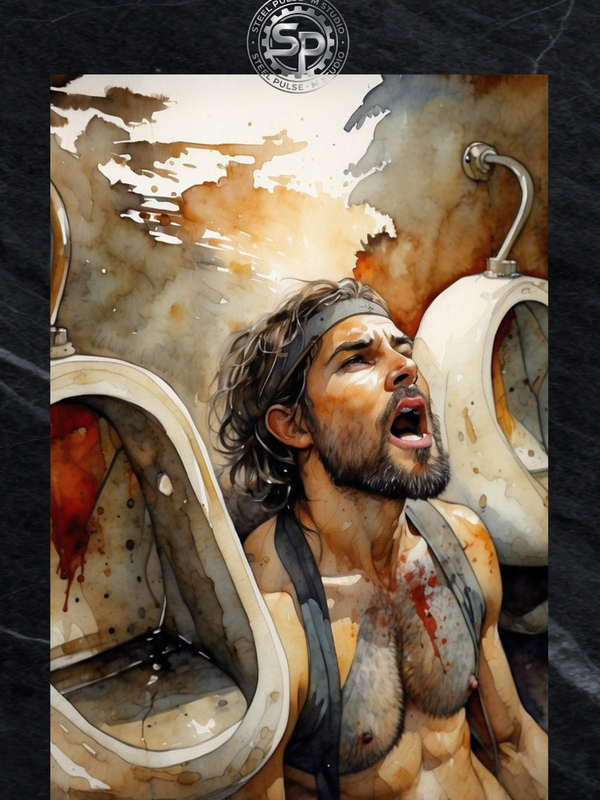 Erotic Male Nude Art Print | Gritty Raw Emotion, Poster