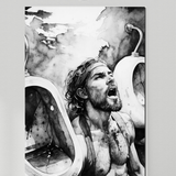 Erotic Male Nude Art Print | Gritty Raw Emotion, Poster