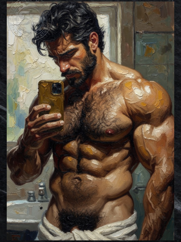 Gold Phone — Male Physique Art Print