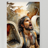Erotic Male Nude Art Print | Gritty Raw Emotion, Poster