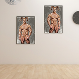 Gay Erotic Art Print | Muscular Male Nude with Ram Horns | Digital Fantasy Wall Art | Sexy Homoerotic Artwork | 4 Sizes Available