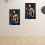 Muscular Gym Print: Erotic Male Physique, Fitness Wall Art