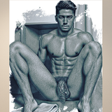 Erotic Male Nude Art PRINT | Figurative Wall Art | Sensual Homoerotic Illustration | Photography-Inspired Decor