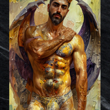 Fantasy Demon Art Print, Male Figure Wall Art, Bold Mythical Creature Poster, Dark Fantasy Illustration, Glossy Photo Print