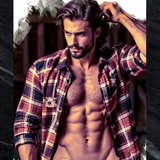 Rugged Flannel Tease Art Print | Sexy Handyman Male Wall Art | LGBTQ+ Decor | SteelPulseMStudio