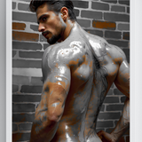 Male Nude Art Print | Erotic Gay Wall Decor | Oil & Skin Artistic Nude Illustration | Homoerotic Artwork | AiPhoenixArtWorks
