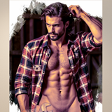 Rugged Flannel Tease Art Print | Sexy Handyman Male Wall Art | LGBTQ+ Decor | SteelPulseMStudio
