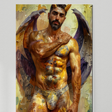 Fantasy Demon Art Print, Male Figure Wall Art, Bold Mythical Creature Poster, Dark Fantasy Illustration, Glossy Photo Print
