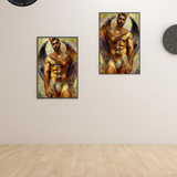 Fantasy Demon Art Print, Male Figure Wall Art, Bold Mythical Creature Poster, Dark Fantasy Illustration, Glossy Photo Print