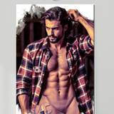 Rugged Flannel Tease Art Print | Sexy Handyman Male Wall Art | LGBTQ+ Decor | SteelPulseMStudio