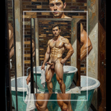 After the Bath — Explicit Male Nude Art Print