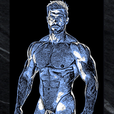 Male Figure Line Art Print: Modern Physique Illustration, Pop Art Decor