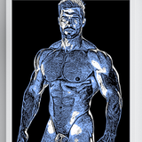 Male Figure Line Art Print: Modern Physique Illustration, Pop Art Decor